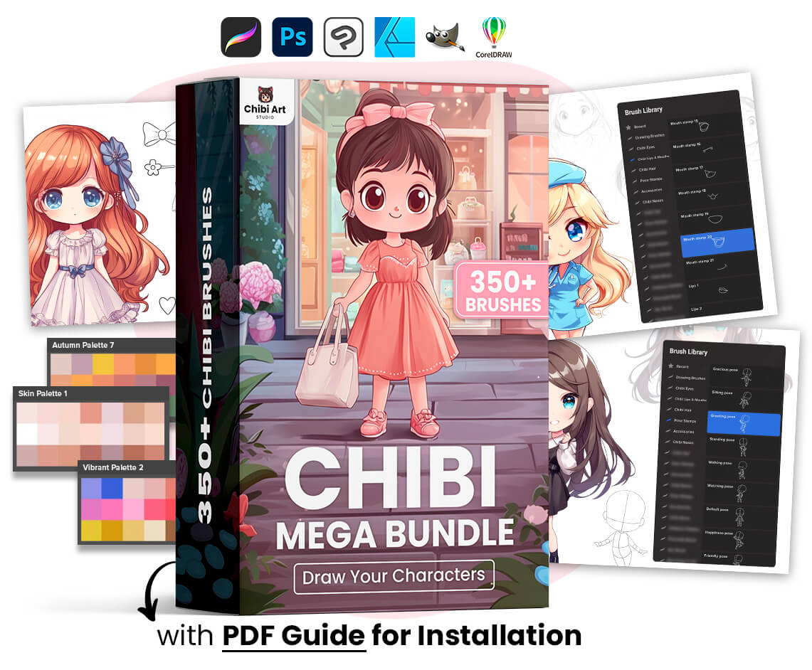 350+ Ultimate Chibi Art Brush Collection